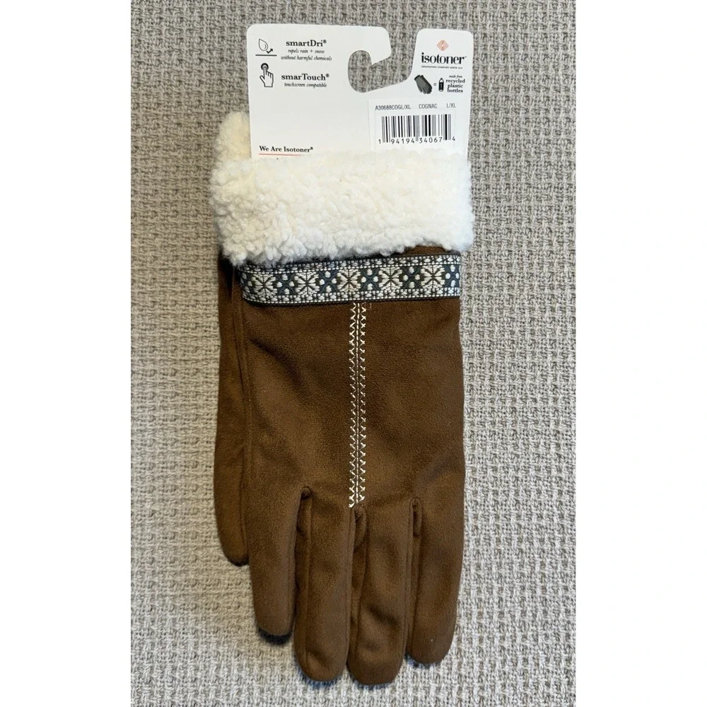 isotoner Women's Gloves L/XL Repels rain/snow touchscreen compatible NEW